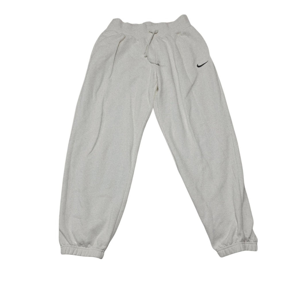 Nike Sweatpants Womens M Off White Fleece High Rise Oversized Joggers DQ5191-133